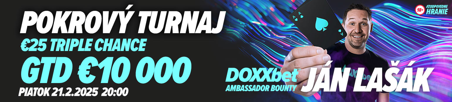 DOXXbet Casino - Zaži pokrový turnaj s Jánom Lašákom v DOXXbet Casine v Žiline! DOXXbet Casino - Zaži pokrový turnaj s Jánom Lašákom v DOXXbet Casine v Žiline!