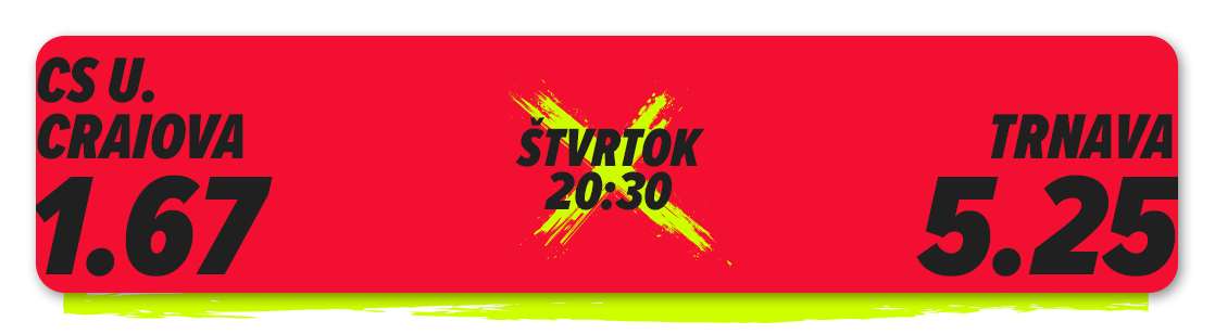 Trnava vs. CS U. Craiova: Sleduj Konferenčnú ligu UEFA s bonusmi 
    - Kurzy