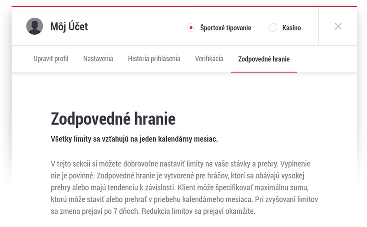 Zastávame zodpovedné hranie | DOXXbet tipovanie a online kasíno - Limity vkladov